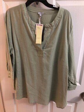 Green Casual Paraphrase Blouse size 1X